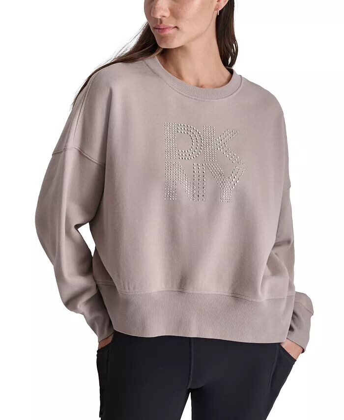 

Женский свитшот с заклепками и логотипом DKNY, мультиколор