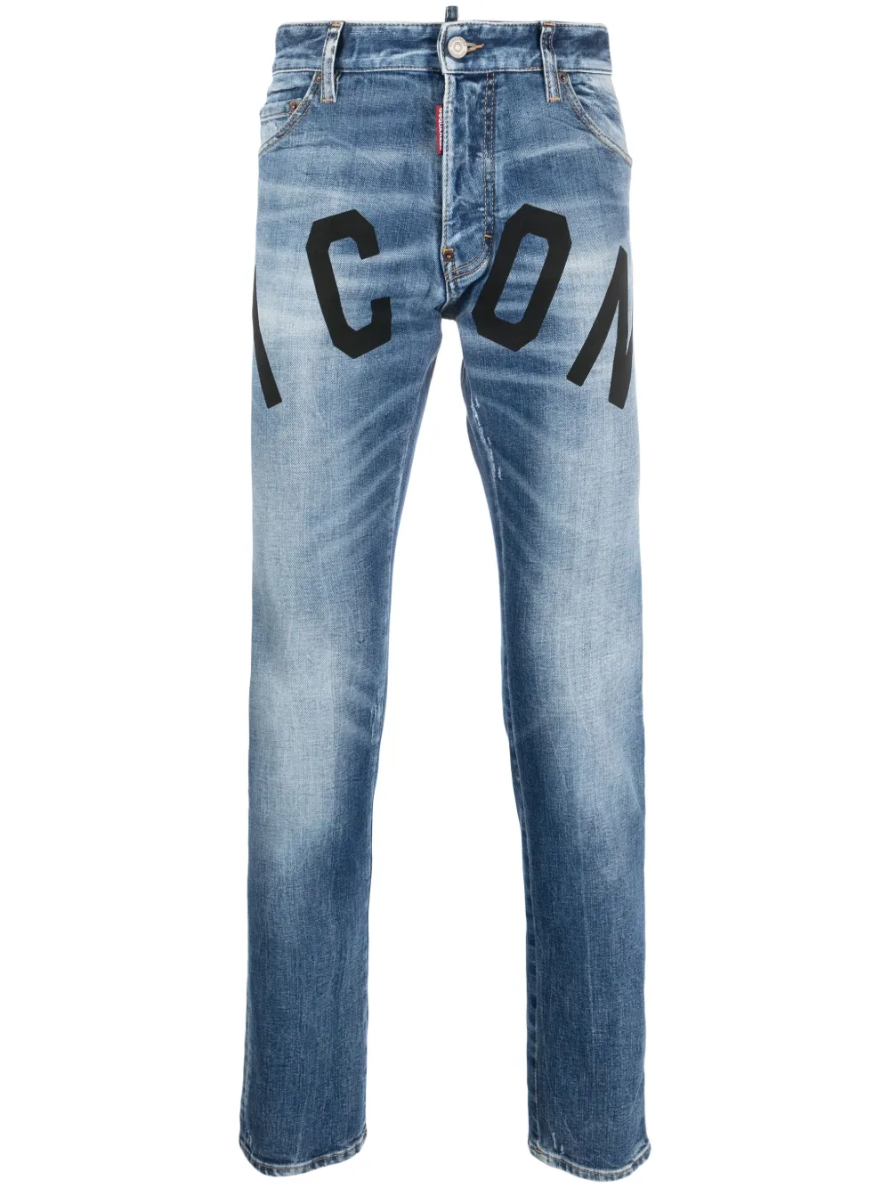 

Узкие джинсы с принтом Icon DSQUARED2, синий