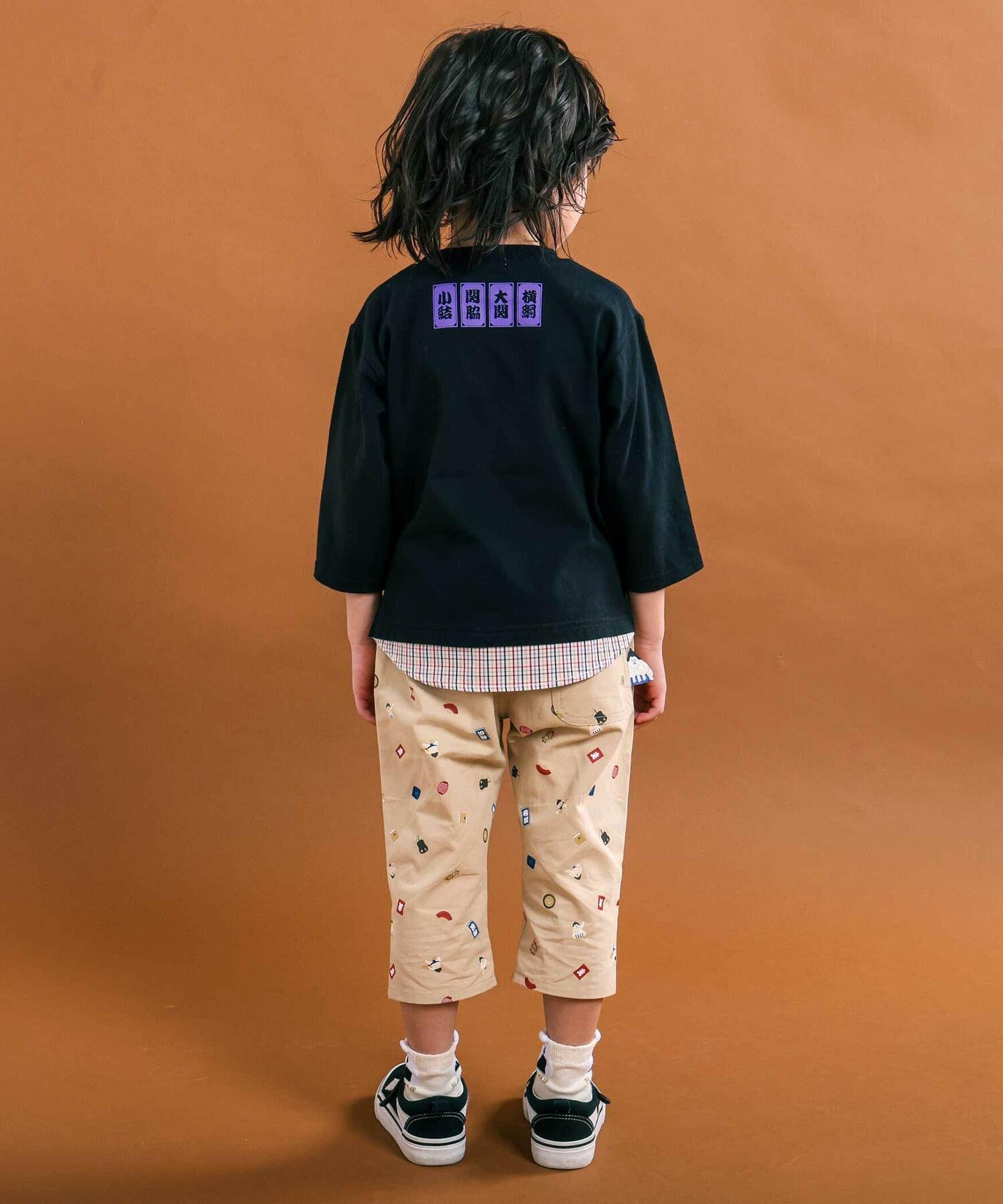 Футболка из трикотажа в клетку с рукавами 3/4 (80–130 см) SLAP SLIP, Black — фото 2