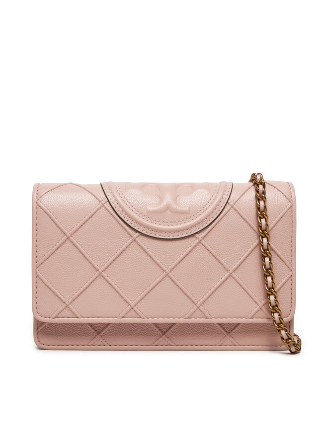 

Сумочка Fleming Soft Polished Grain Chain Wallet 158604 Tory Burch, розовый