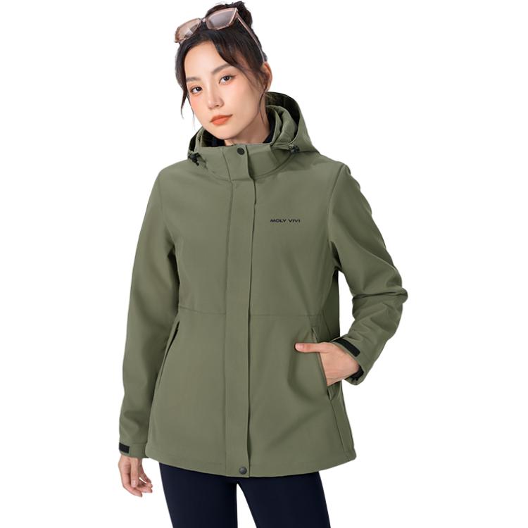 

MOLY VIVI Мужская и женская куртка софтшелл, Pine Frost Green (Combination Style)