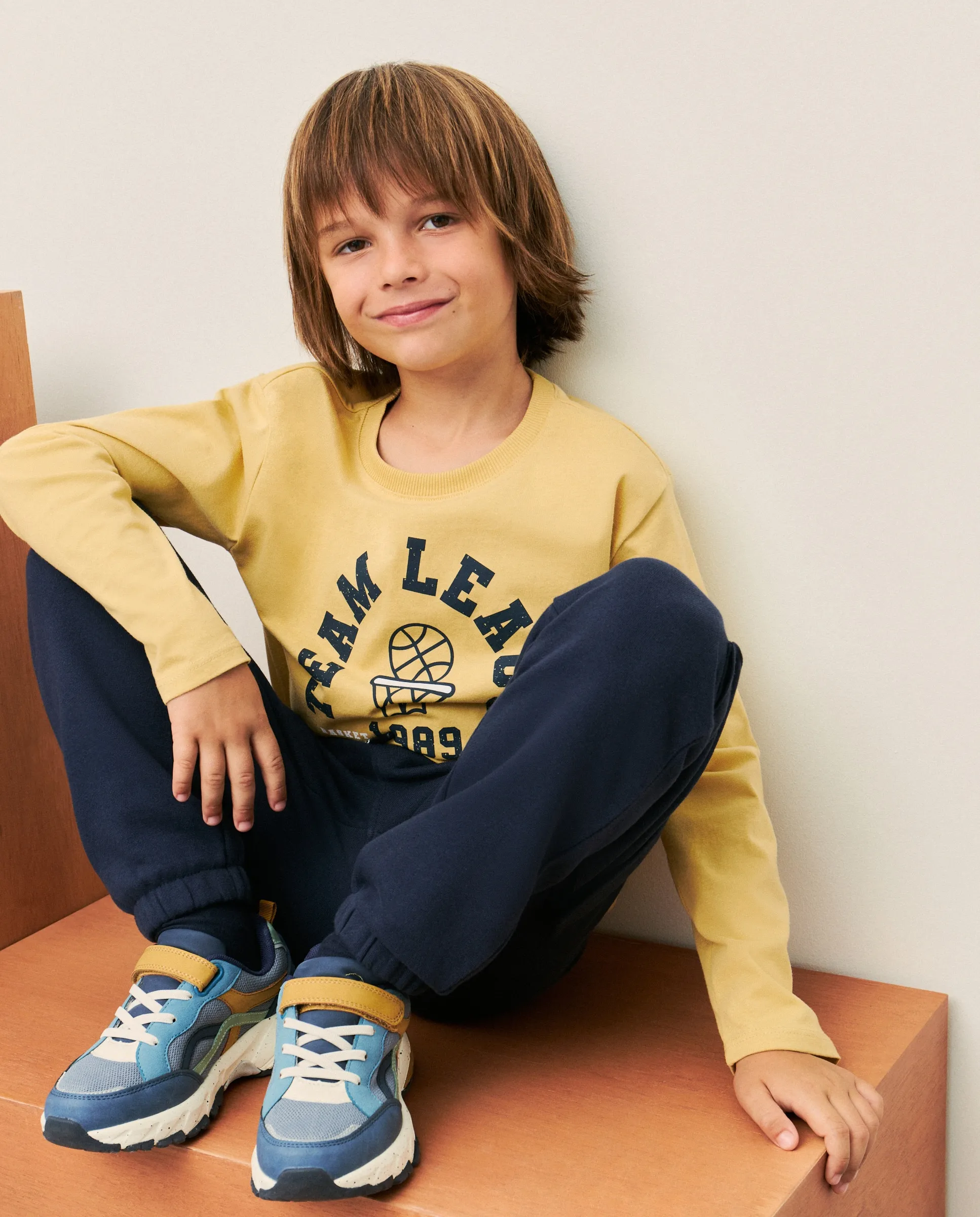 

Детская футболка с длинным рукавом с базовым принтом Kids El Corte Inglés, желтый
