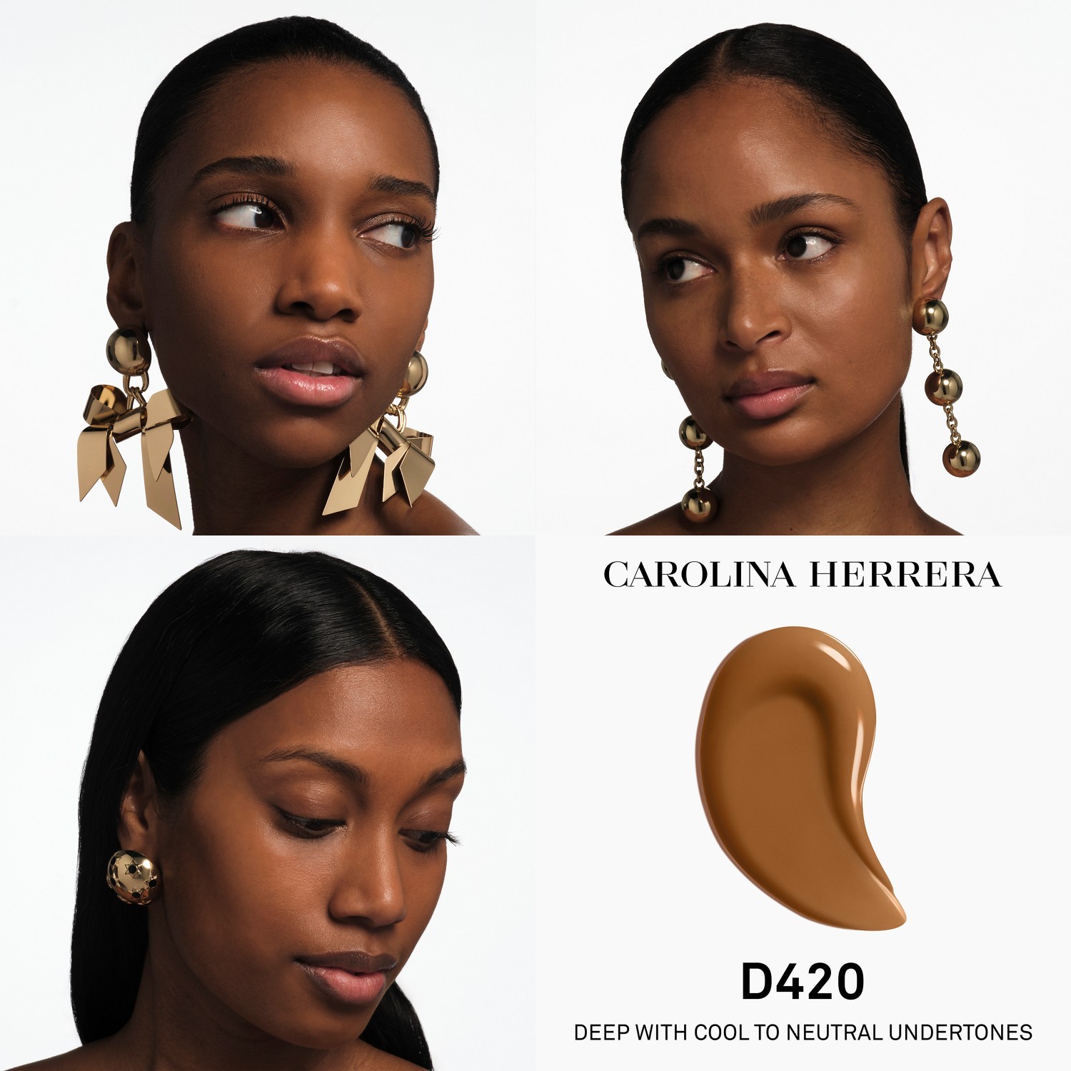 Тональный крем для лица nude couture triple moisture serum Carolina Herrera, d420, вес 30 гр. — фото 3