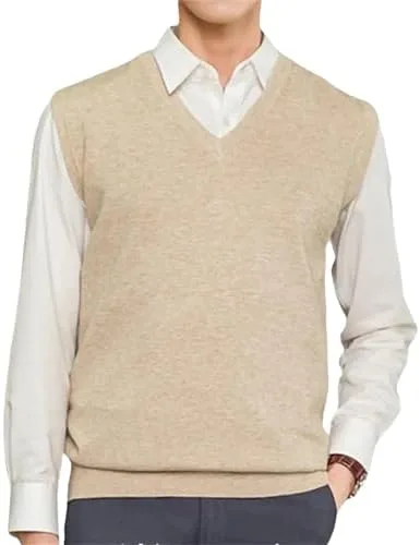 Мужской свитер из кашемира, жилет, красивый пуловер Generic, Khaki9