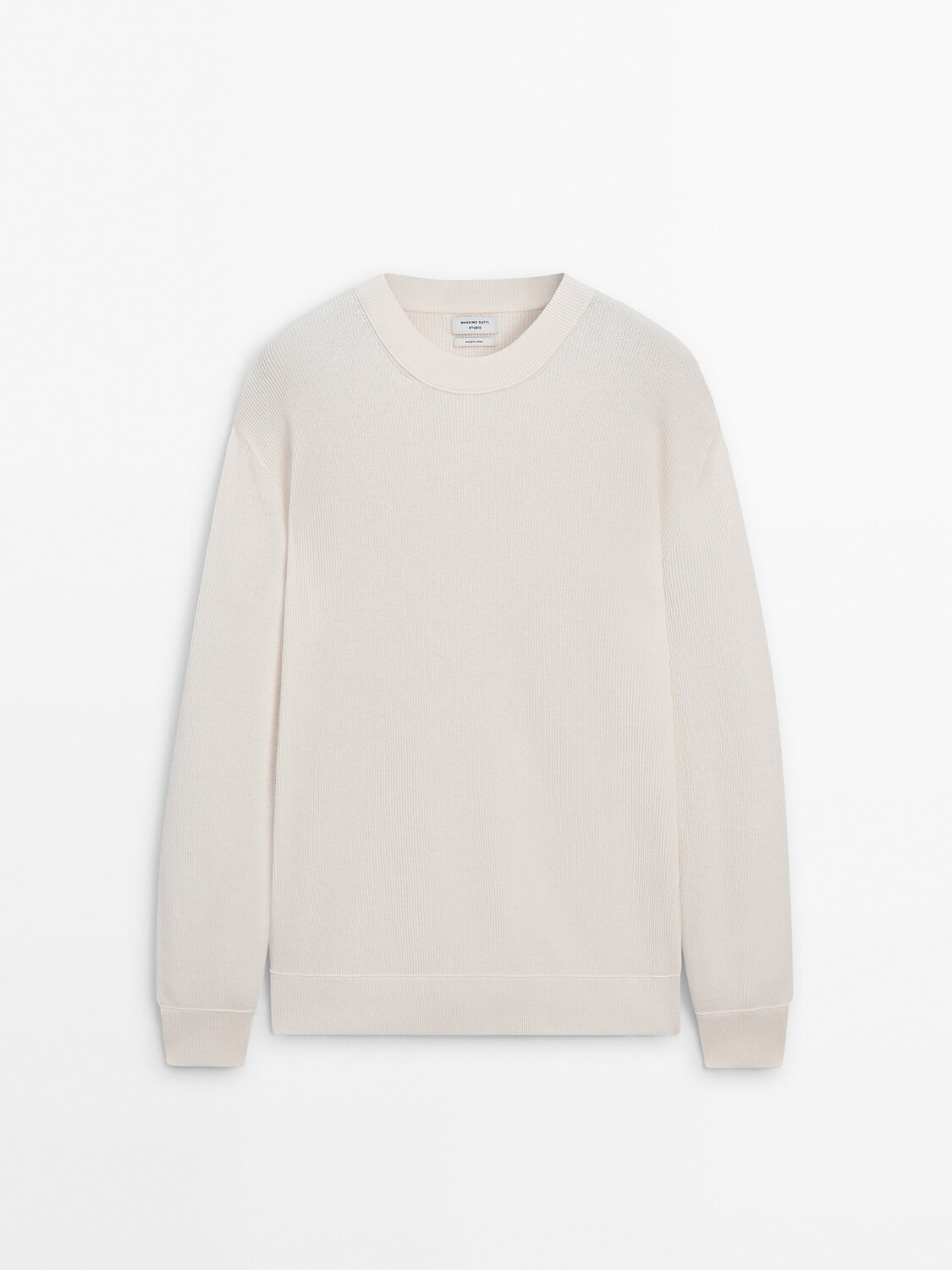 

Свитер с круглым вырезом Massimo Dutti, бежевый