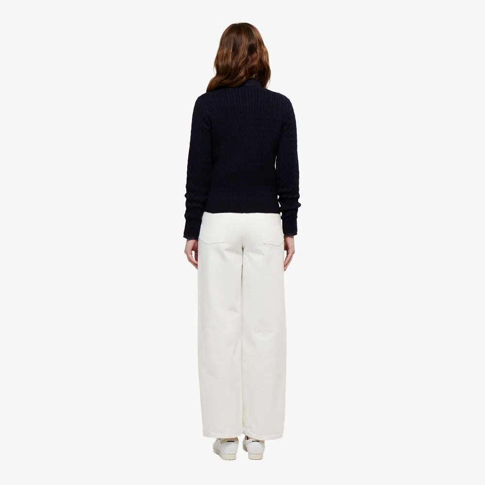 Джинсы Lacoste Essential широкого кроя, женские, белые — фото 3