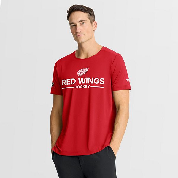 

Мужская красная футболка detroit red wings authentic pro centennial rink tech Fanatics
