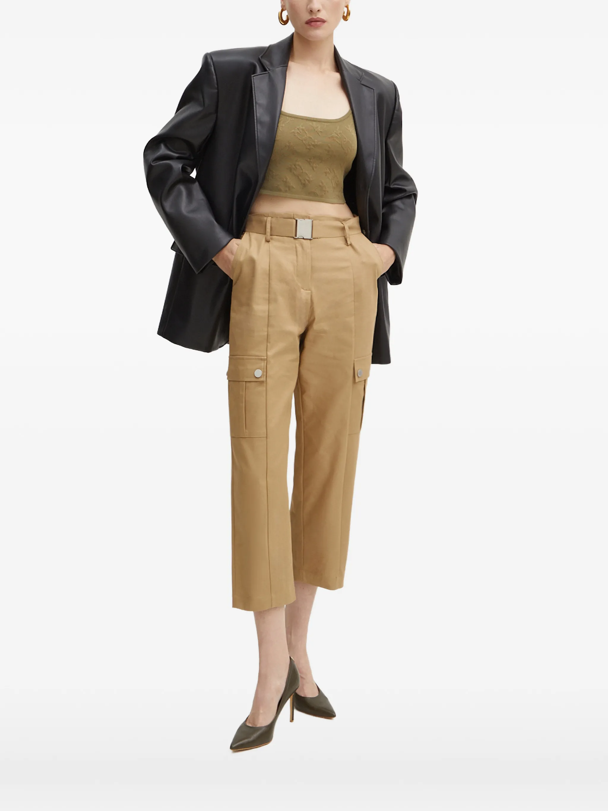 

Топ с жаккардовым логотипом Pinko, зеленый