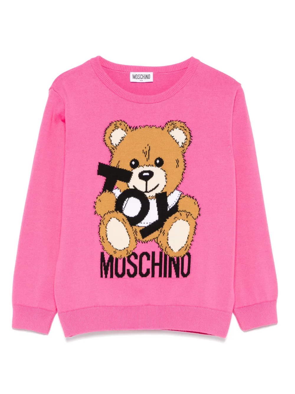 

Свитер вязки интарсия Moschino Kids, розовый