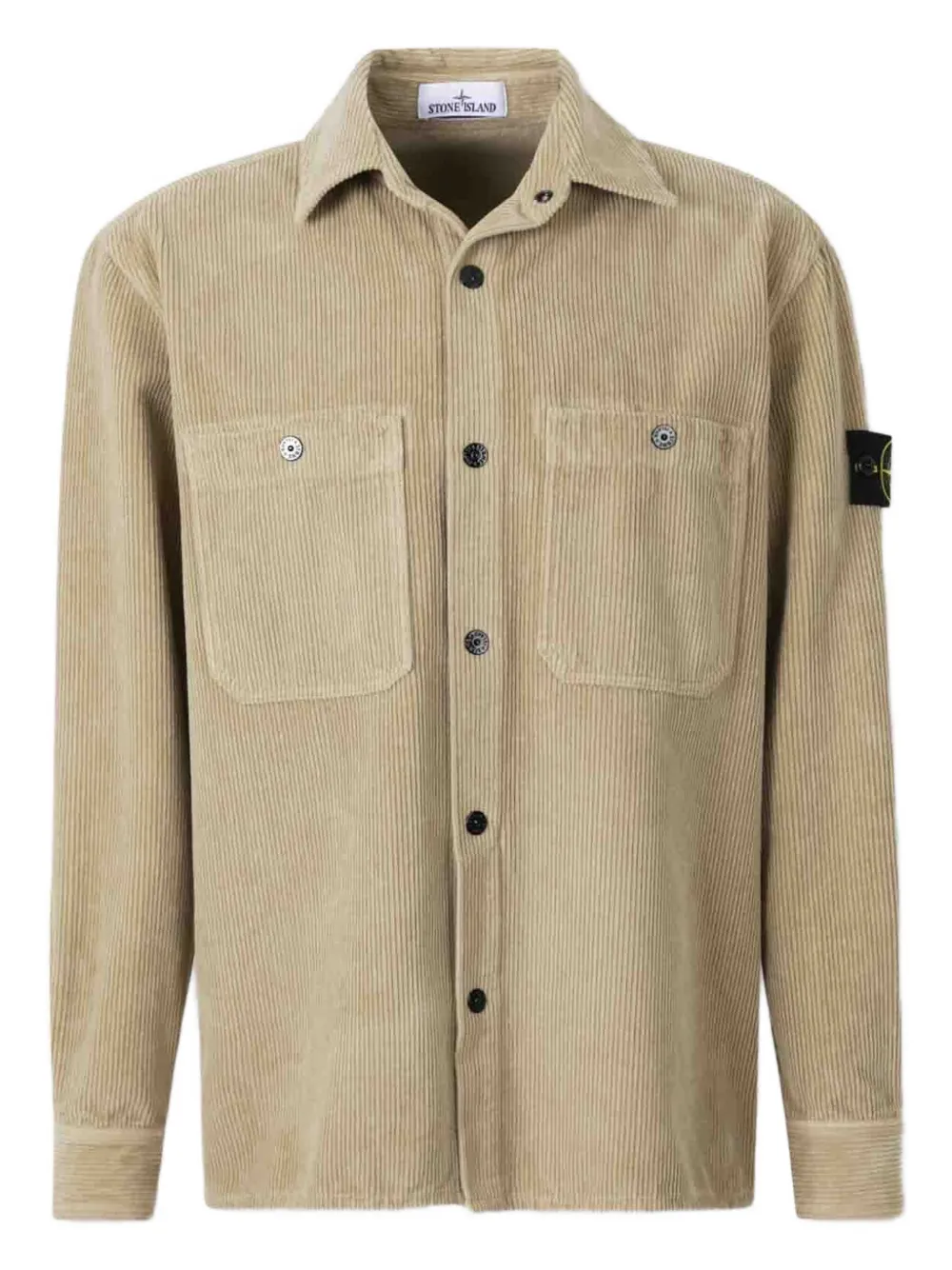 

Вельветовая рубашка с накладными карманами Stone Island, коричневый
