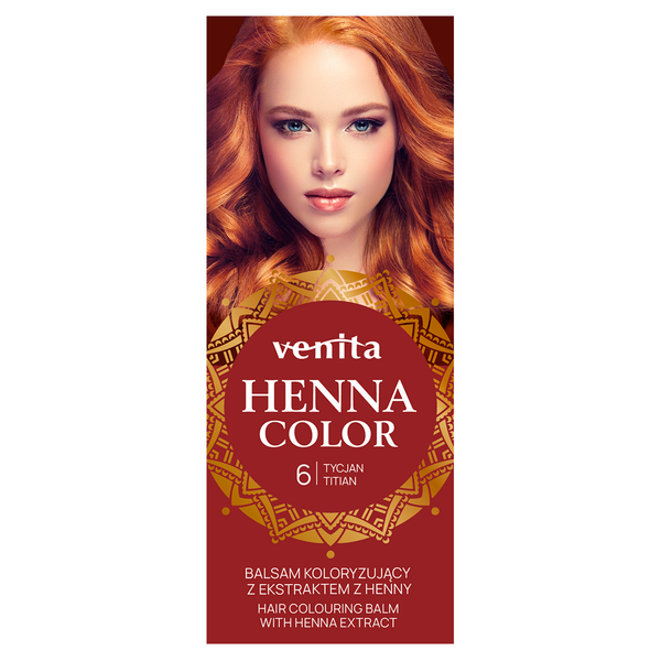 

Бальзам для окрашивания волос 6 тициан, 75 мл Venita Henna color, цвет 6 tycjan