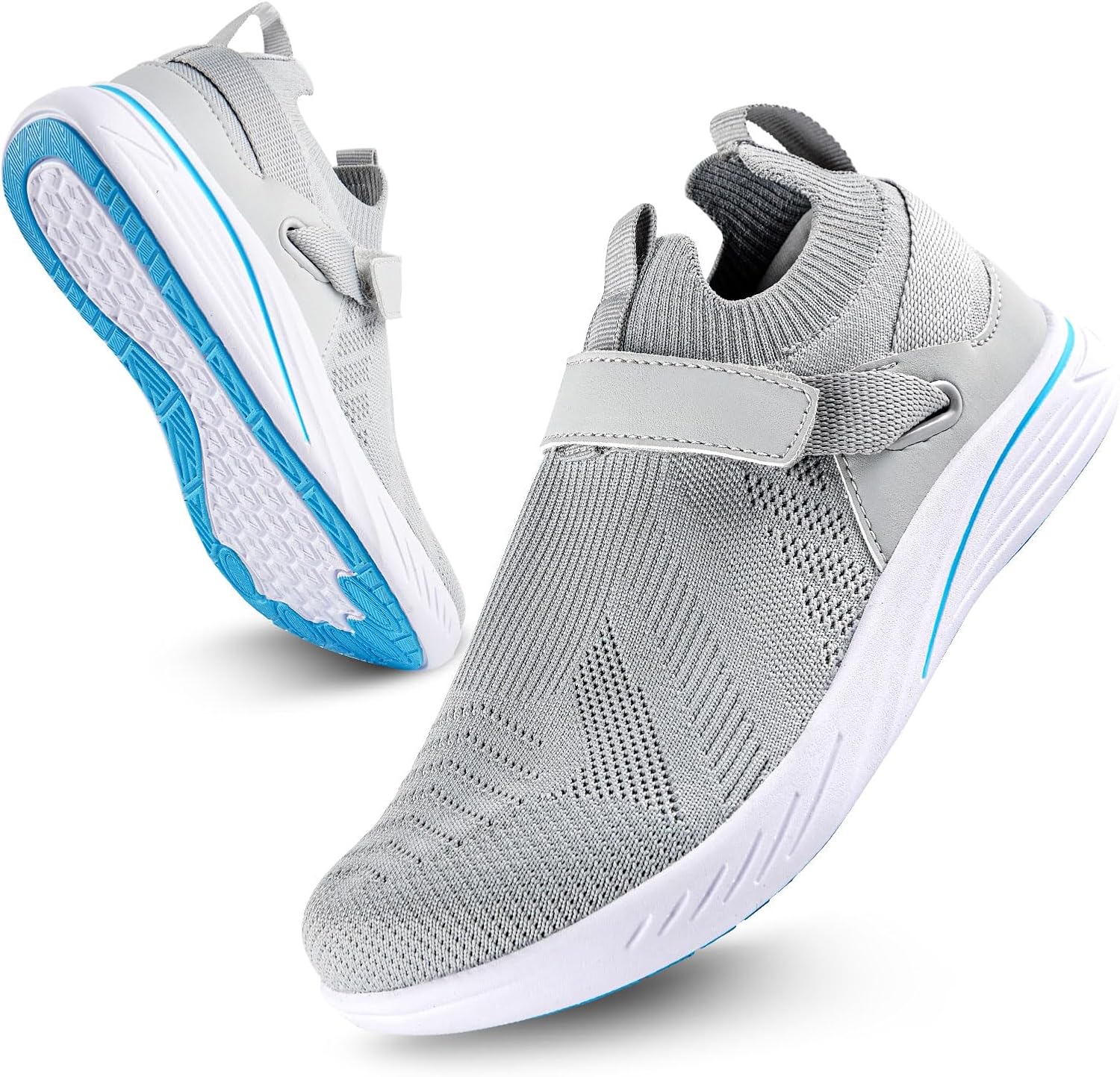 

Мужские кроссовки для ходьбы, с широкой носочной частью, без подъема, легкие минималистичные слипоны для ношения в помещении и на улице Rosrabit, серый