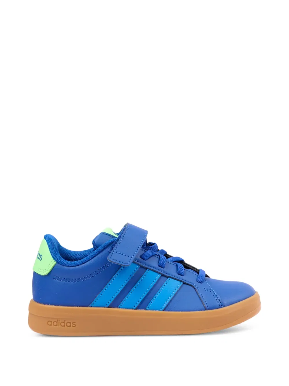 Кроссовки в полоску с ремешком на липучке Adidas Kids, синий — фото 2
