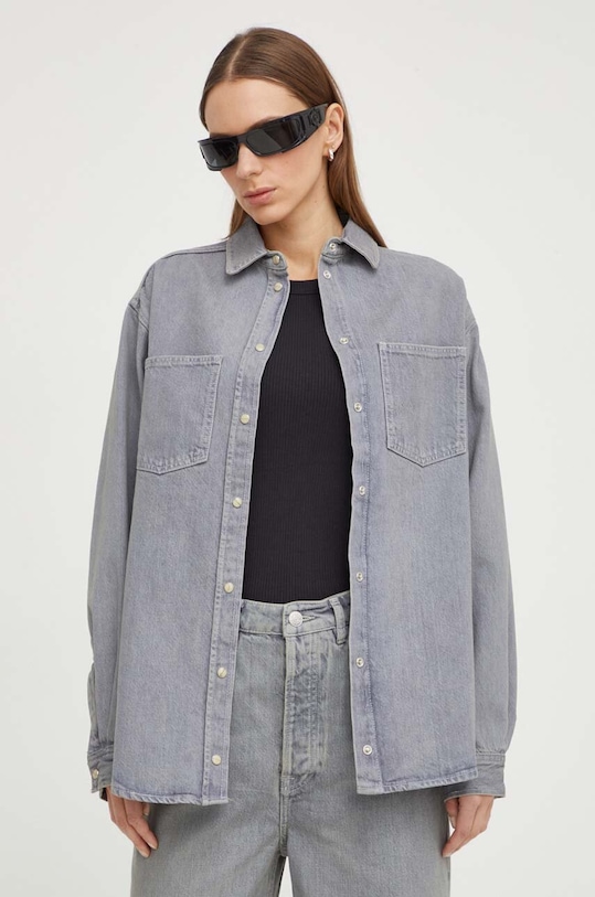 

Джингсовая рубашка ELEANOR Samsoe Samsoe, серый