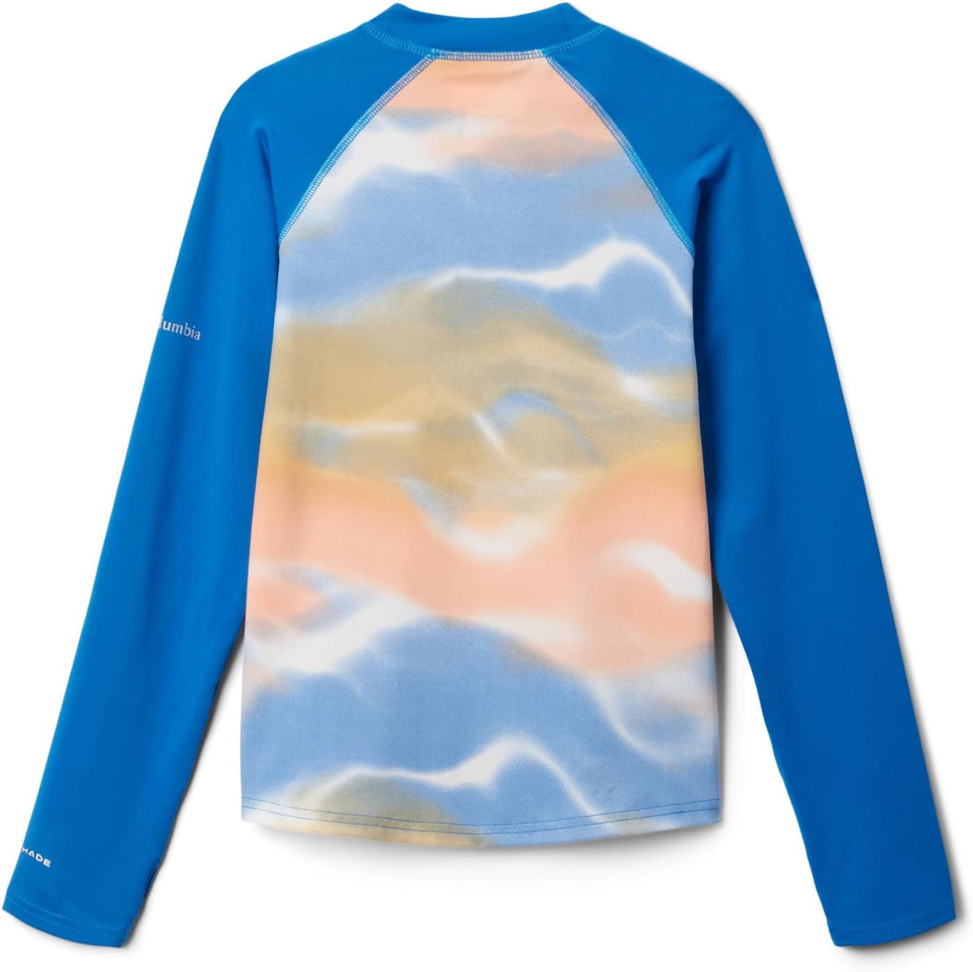 Columbia Unisex-Child Sandy Shores Printed Long Sleeve Sunguard, Light Camel Undercurrent/Bright Indigo — фото 2