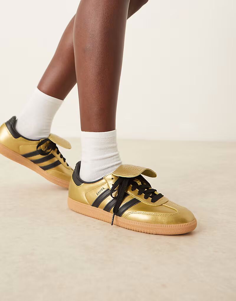 Adidas Originals - Samba LT - Кроссовки в металлическом золотом и черном цвете