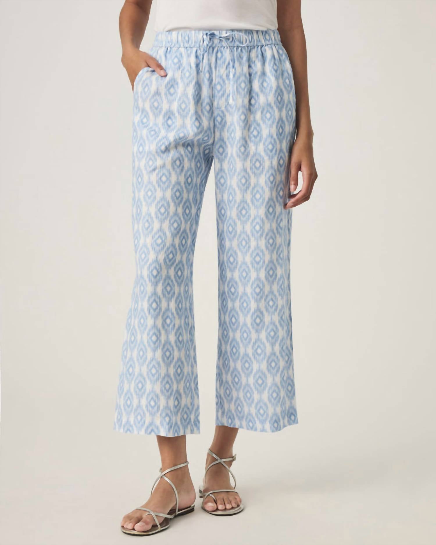 

Splendid Укороченные брюки Angie Ikat с широкими штанинами, цвет стальной синий икат