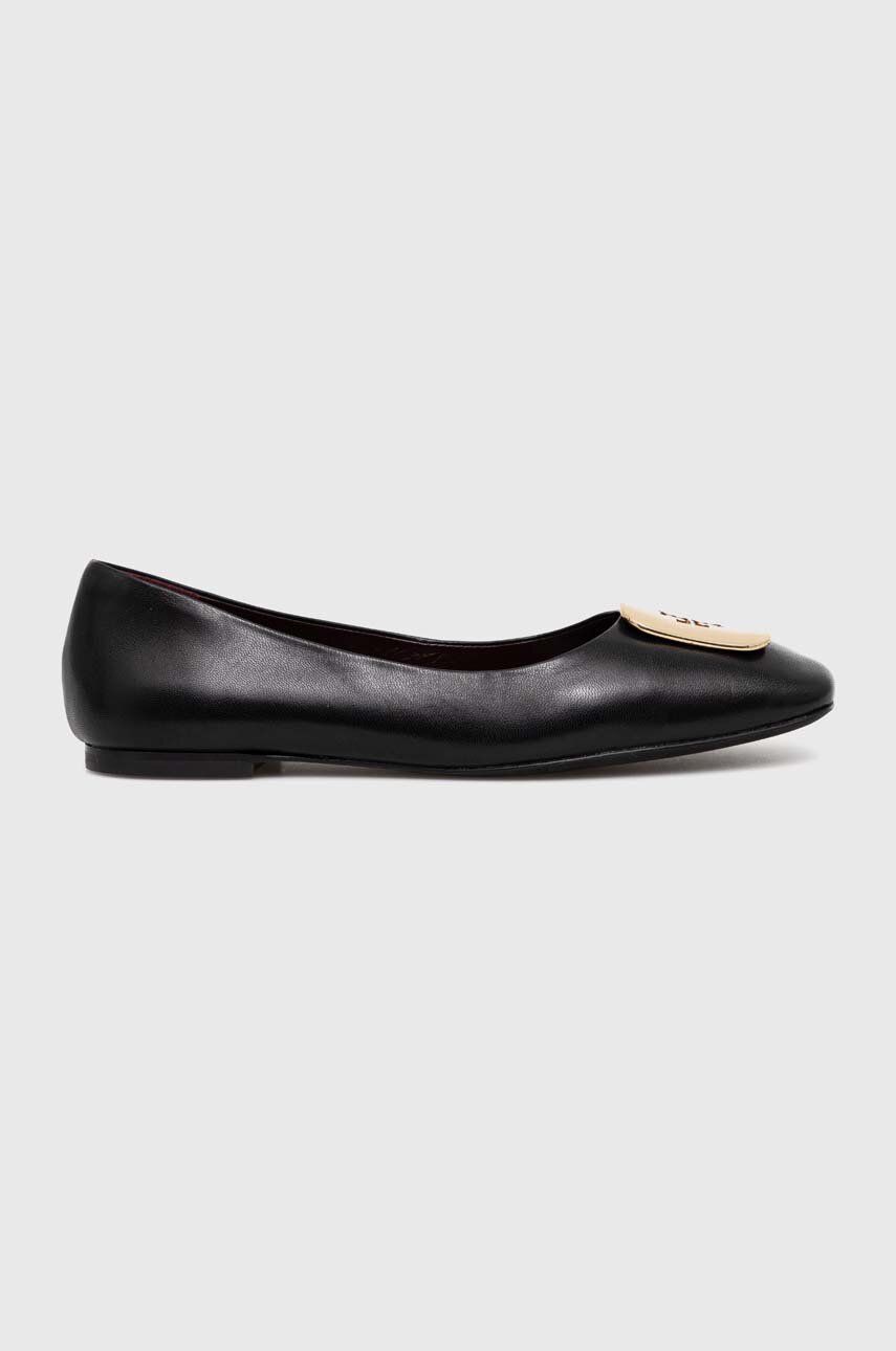 Кожаные балетки Georgia Ballet Tory Burch, черный