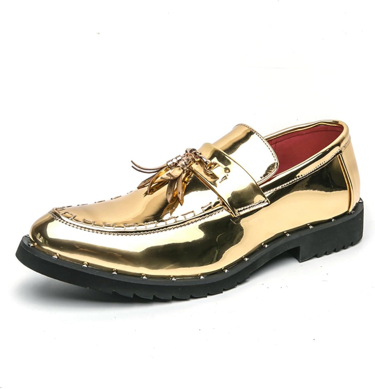 

Мужские повседневные туфли для вождения CHUUMEE из лакированной кожи с кисточками, мокасины с противоскользящей подошвой, пени-туфли для делового и вечернего образа, золотой