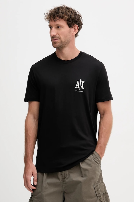 

Хлопковая футболка Armani Exchange, черный