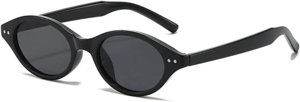 

Солнцезащитные очки с защитой от УФ-излучения UV400 | Маленькие овальные заклепки конфетного цвета | Для женщин и мужчин, для занятий спортом на открытом воздухе и вождения DSVIGF, Black-black