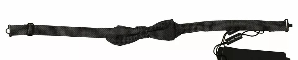 Галстук-бабочка из серого шелка с регулируемым шейным вырезом Dolce & Gabbana — фото 2