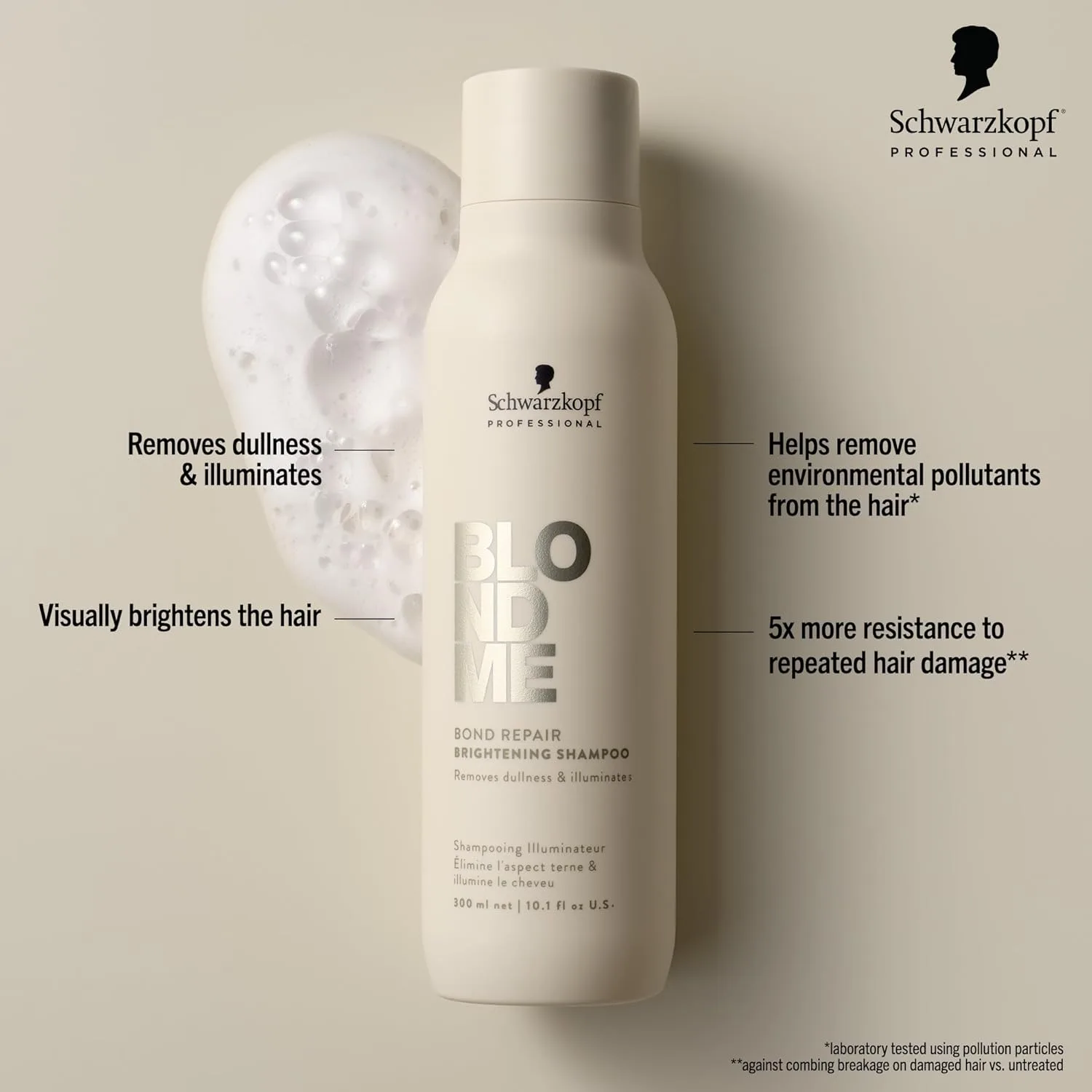 Осветляющий шампунь BlondMe Bond Repair для светлых волос | Удаляет загрязнения и остатки средств для укладки | Восстанавливает, увлажняет и осветляет светлые, осветленные и седые волосы 1000 мл (.), yellow — фото 2