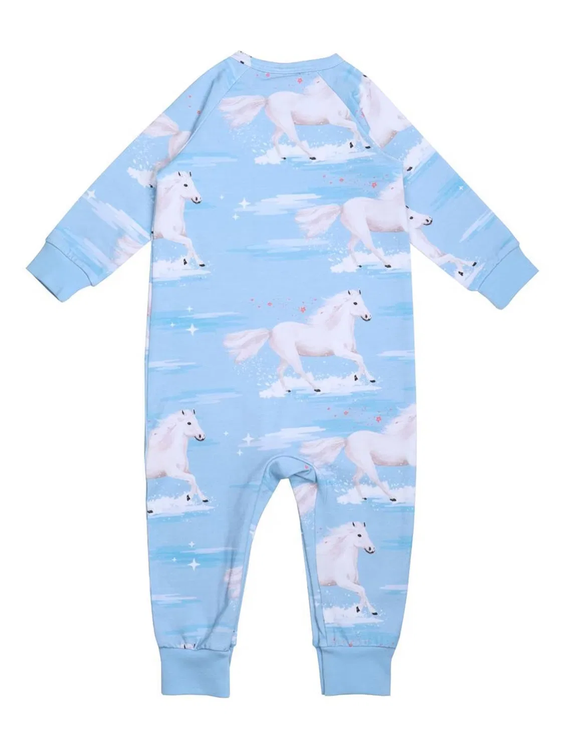 Комбинезон/боди Walkiddy Белые лошади синего цвета — фото 2