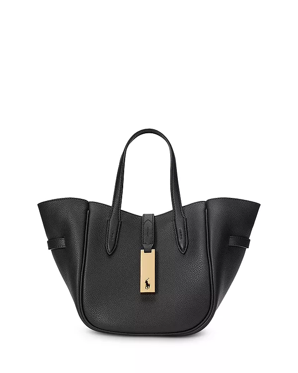 

Маленькая кожаная сумка-тоут Polo ID Polo Ralph Lauren, черный