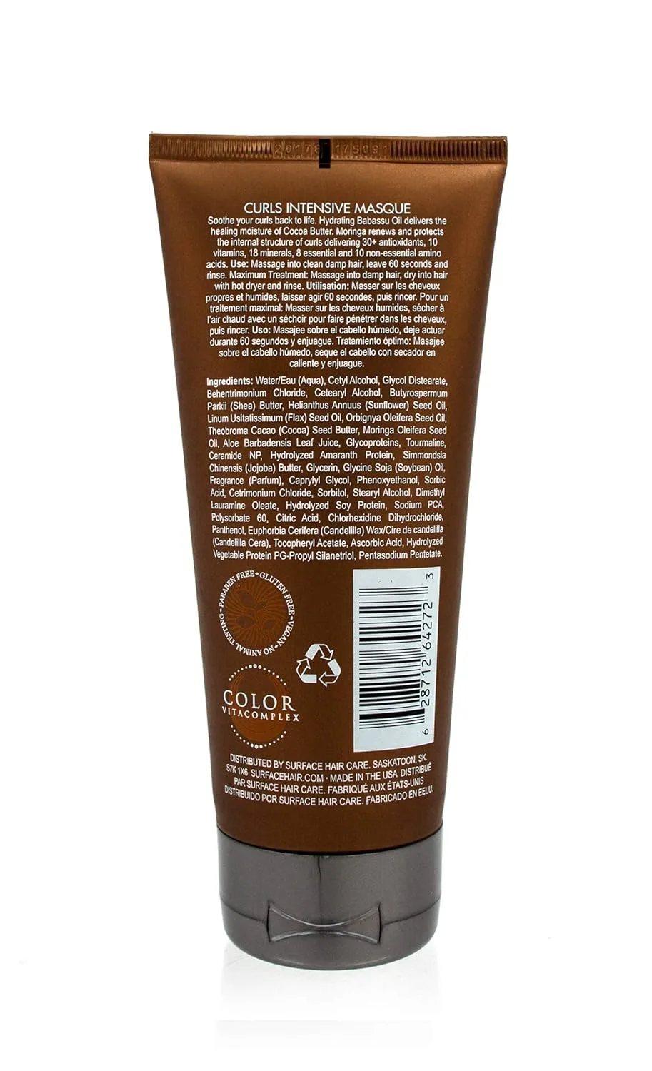 Интенсивная маска для кудрявых волос Surface Hair - Curls Intensive Masque, увлажняющая, защищающая и восстанавливающая волосы с маслом какао и маслом бабассу, 170 мл. — фото 2
