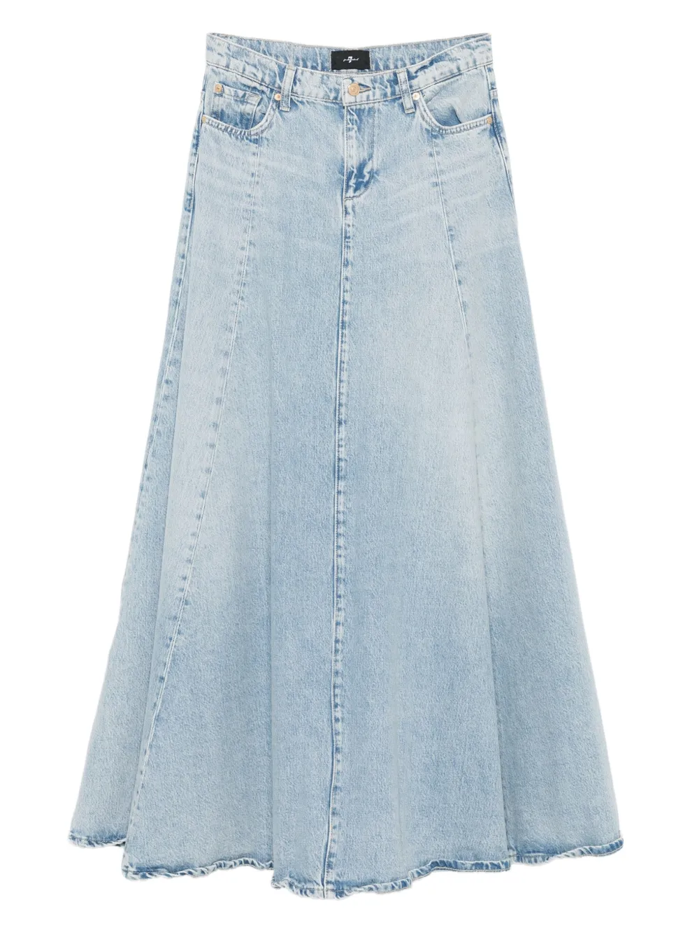

Джинсовая юбка макси с нашивкой-логотипом 7 For All Mankind, синий