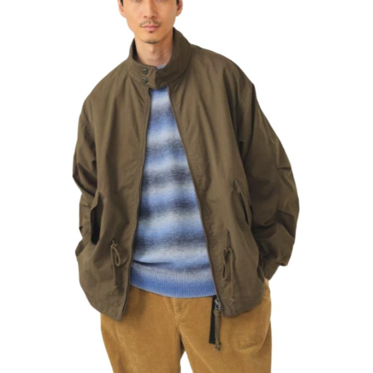 

Мужская куртка с воротником-стойкой, средней жесткости, другие Beams, оливковый