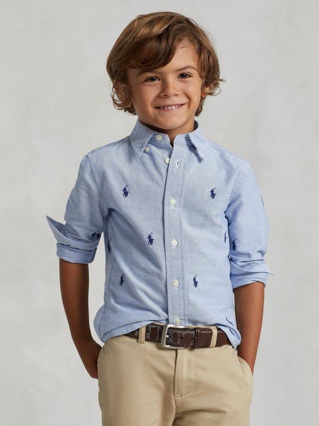 

Оксфордская рубашка polo kids ' schiffli Ralph Lauren, синий