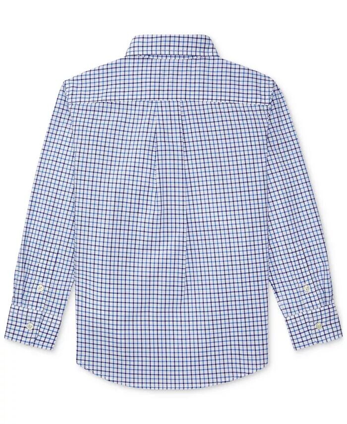 Рубашка в клетку из хлопка для малышей и маленьких мальчиков Polo Ralph Lauren, синий — фото 4