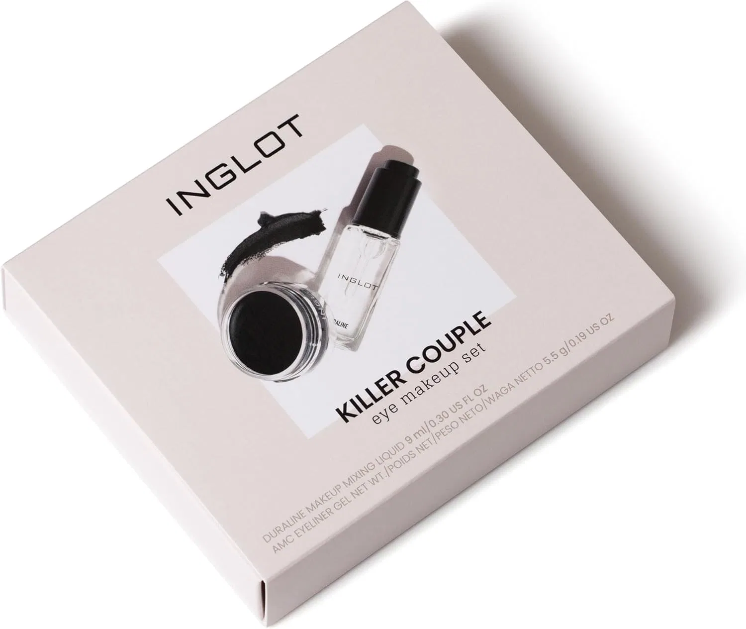 Набор для макияжа Inglot: Duraline 9 мл + AMC Eyeliner Gel 77