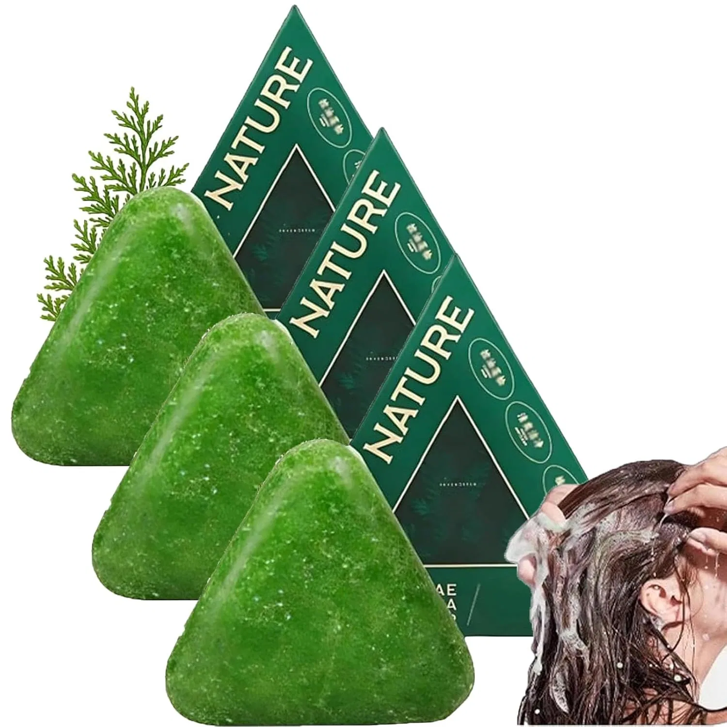 Твердый шампунь для роста волос SeoulGlow Cypress Leaf Pukmqu, 3 Pieces.