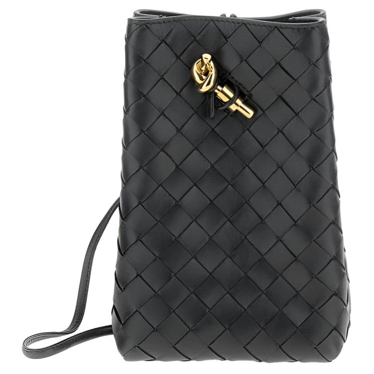 

Bottega Veneta Кожаный чехол для телефона унисекс черный