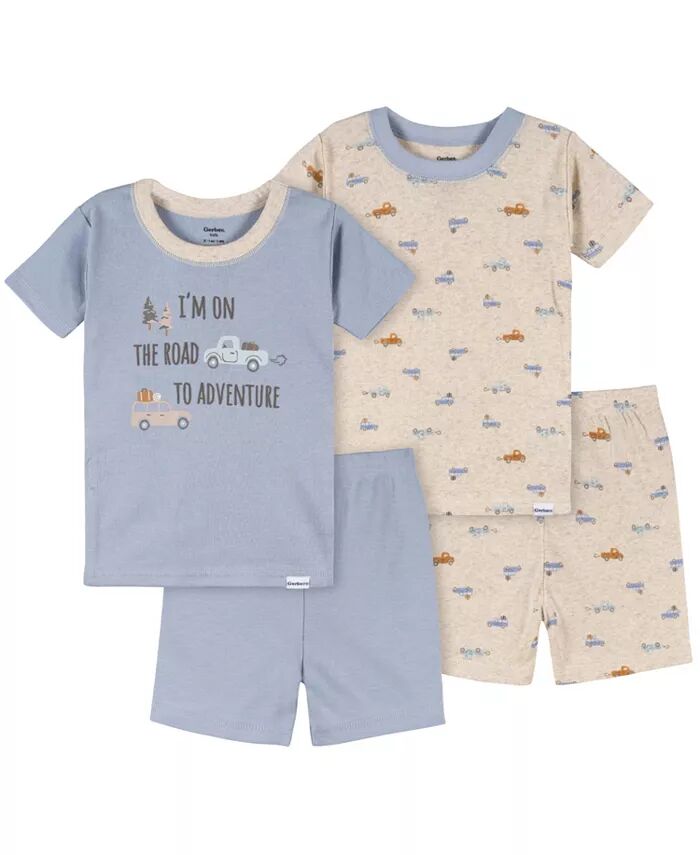 

Комплект короткой пижамы для мальчиков, 4 предмета Gerber, синий