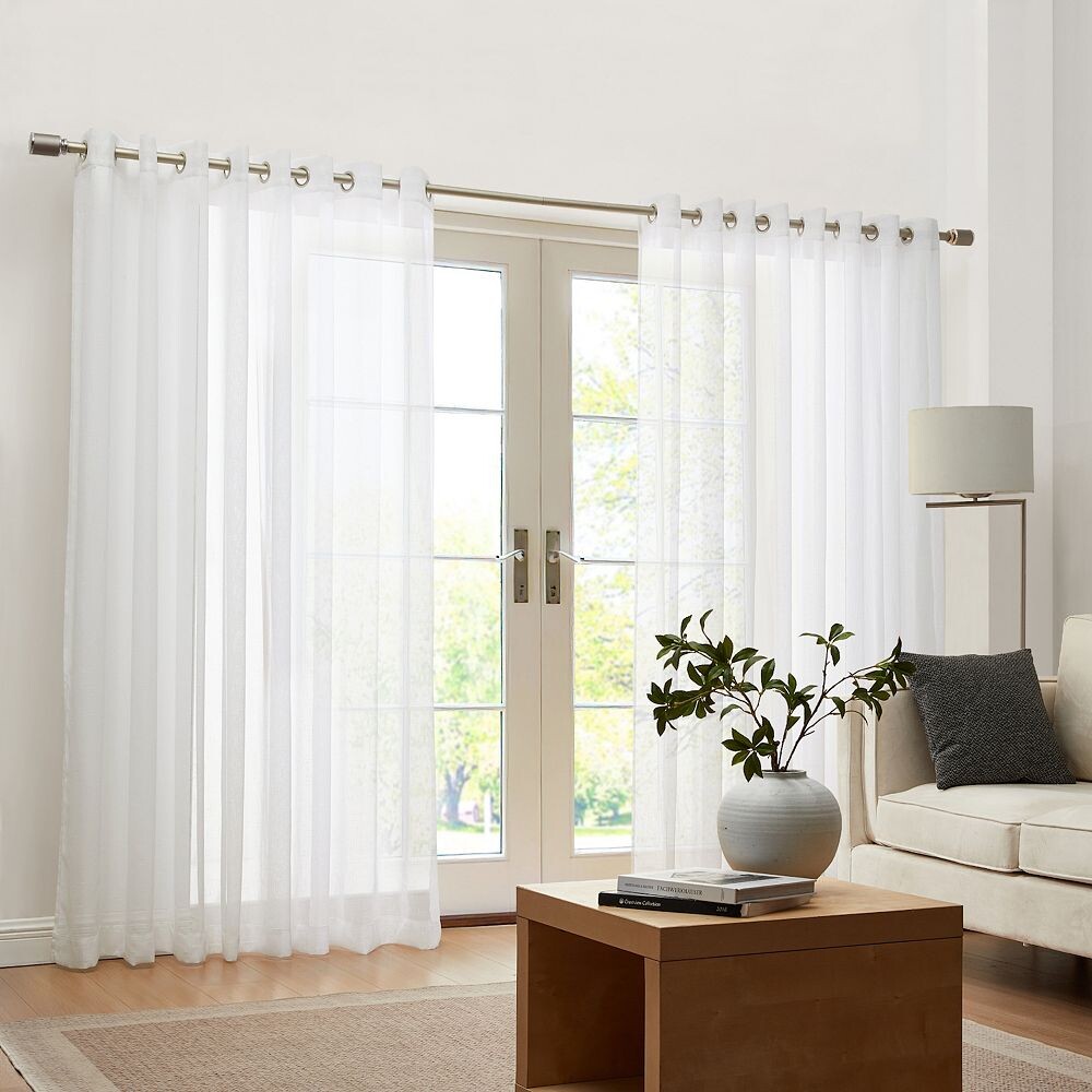 

Elrene Home Fashions Кармен Прозрачная сверхширокая занавеска для окна 114 дюймов для внутреннего/наружного использования, цвет Ivory