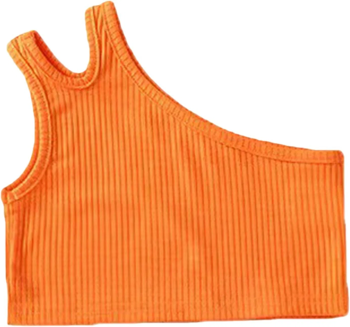 Детский топ с одним плечом, хлопковый, Orange