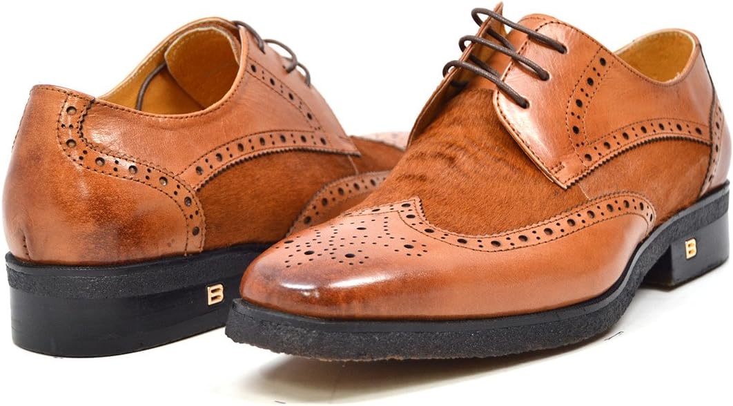 

Мужские классические туфли British Collection Charles из кожи и пони, Cognac Pony