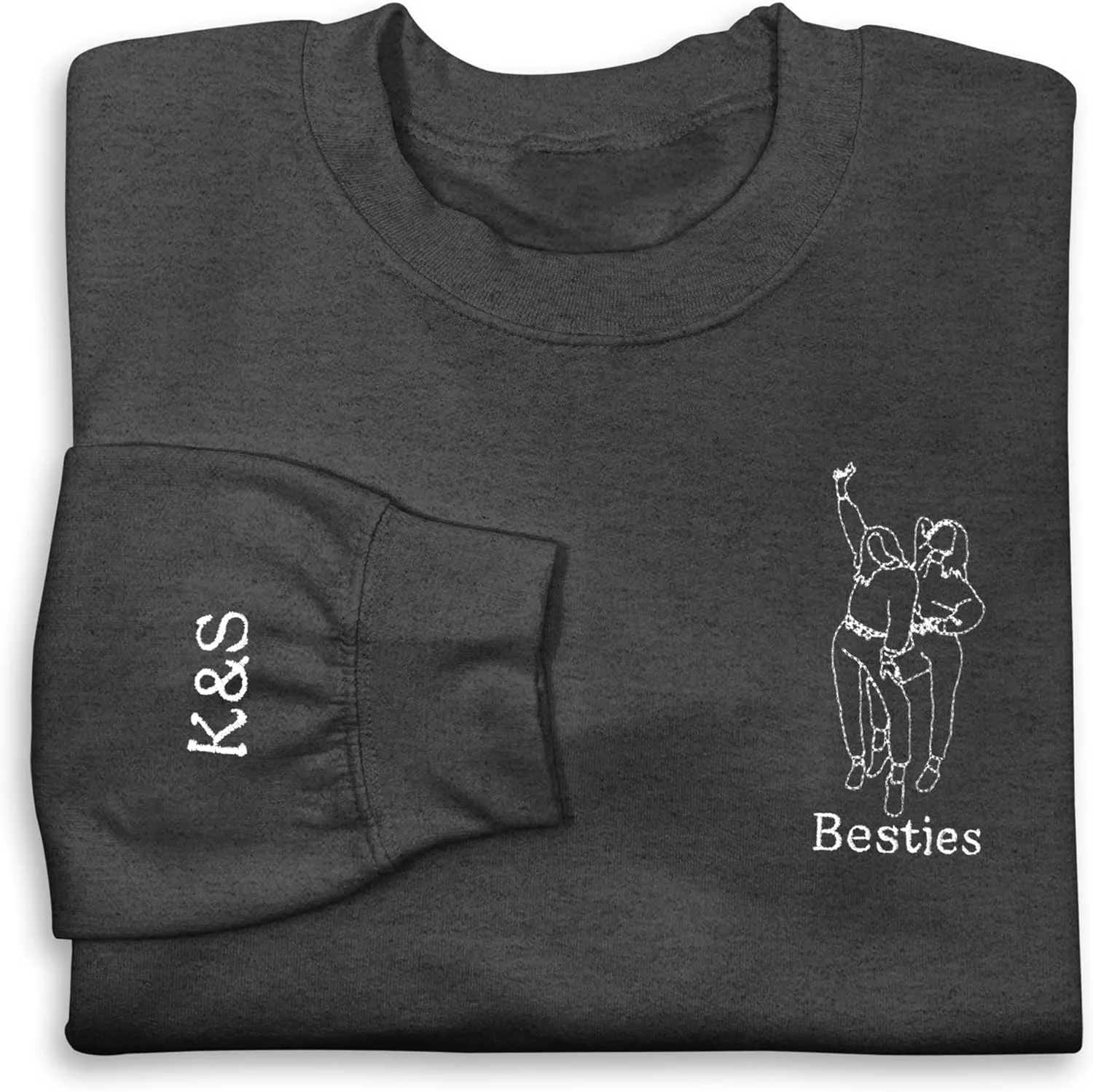 

NACRE APPAREL свитшот с вышивкой Custom Outline Stitch Image Besties