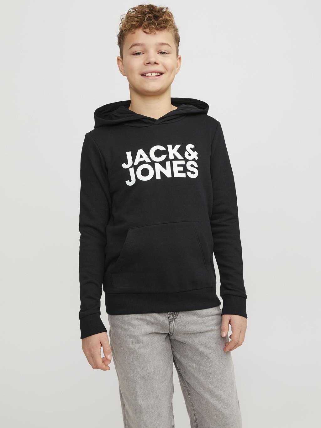 

Толстовка JJECORP LOGO HOOD Jack & Jones Junior, цвет black