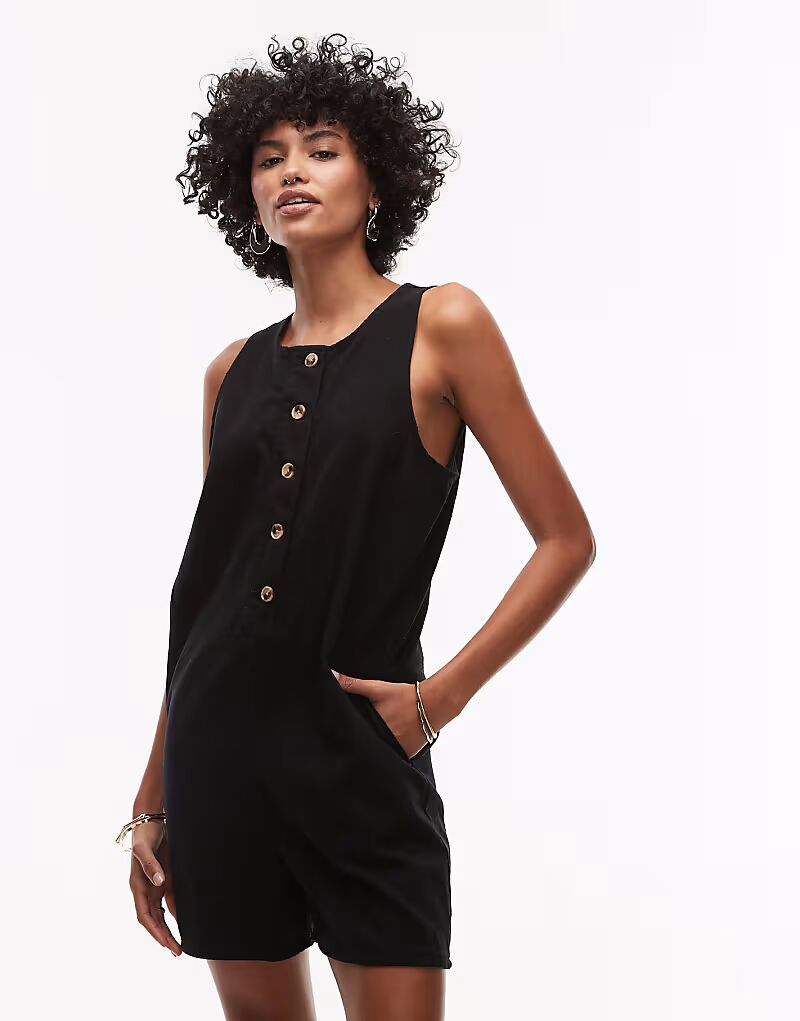 

Комбинезон из твила Topshop черного цвета