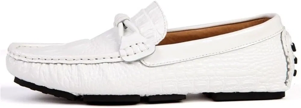 Лоферы мужские кожаные, Loafers & Slip-Ons, White DHFIRUFSHLO — фото 2