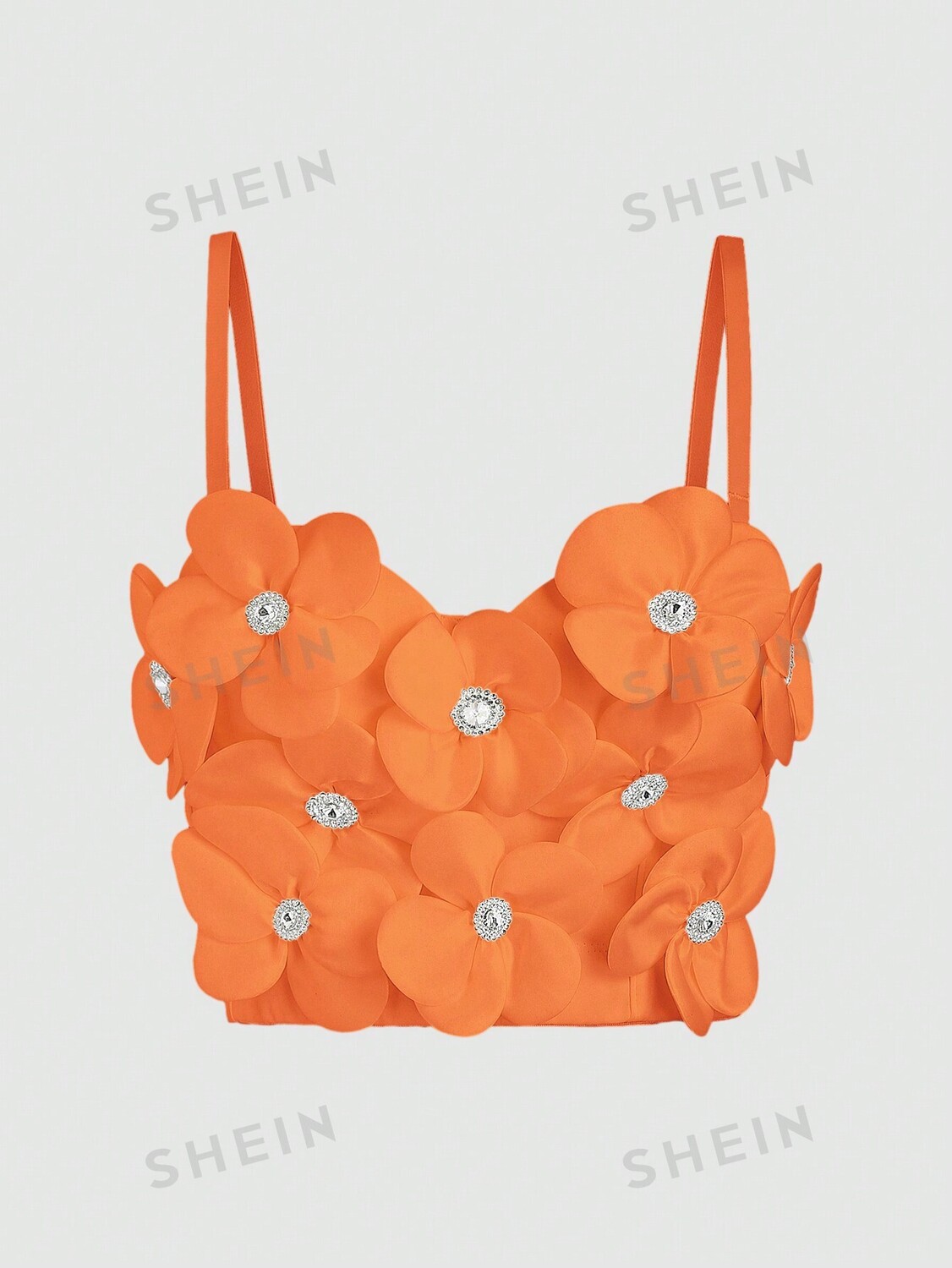 

Майка женская Shein Icon с объемным цветочным декором, оранжевый