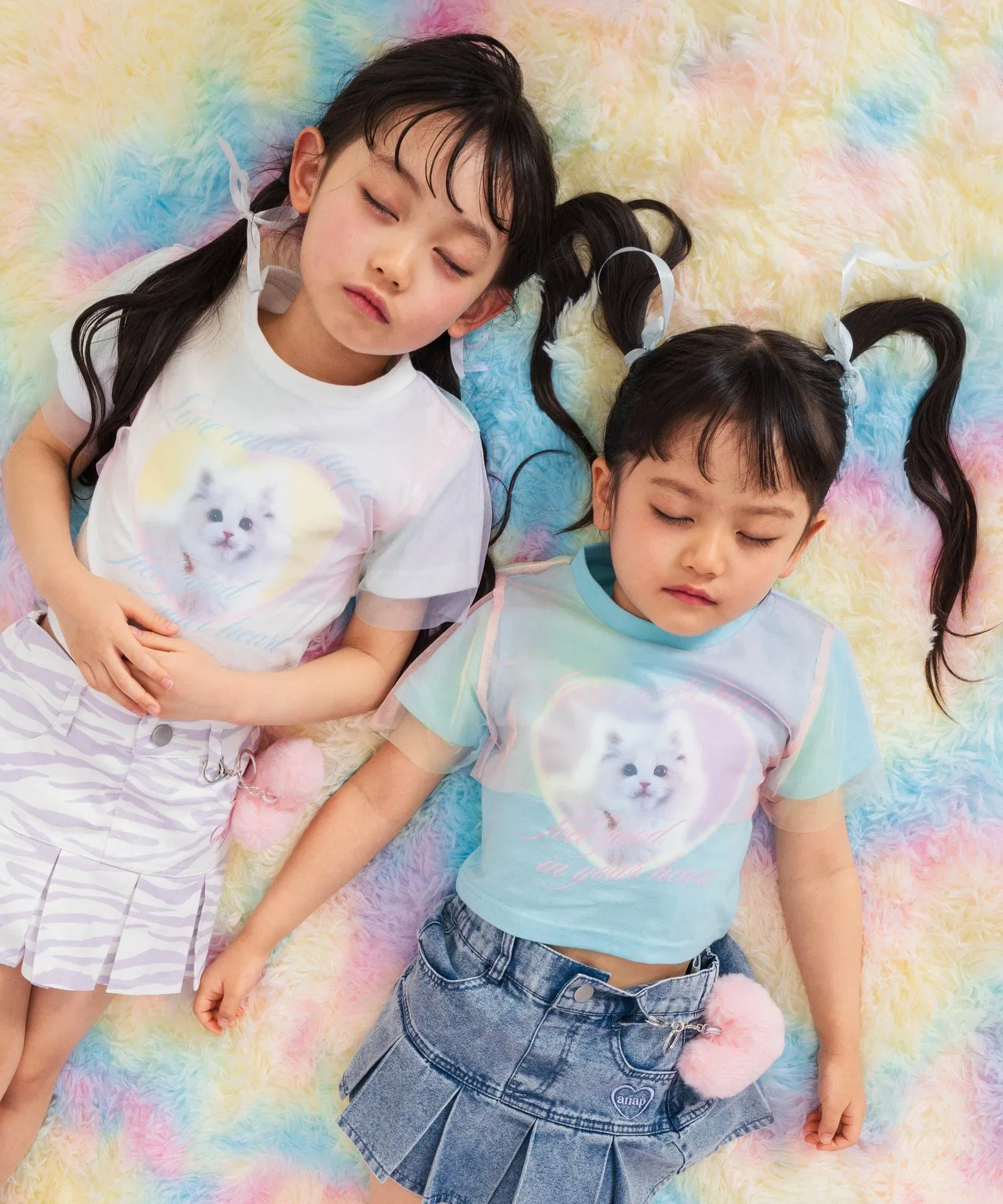 Детская футболка ANAP kids с принтом кошки и тюлем — фото 3