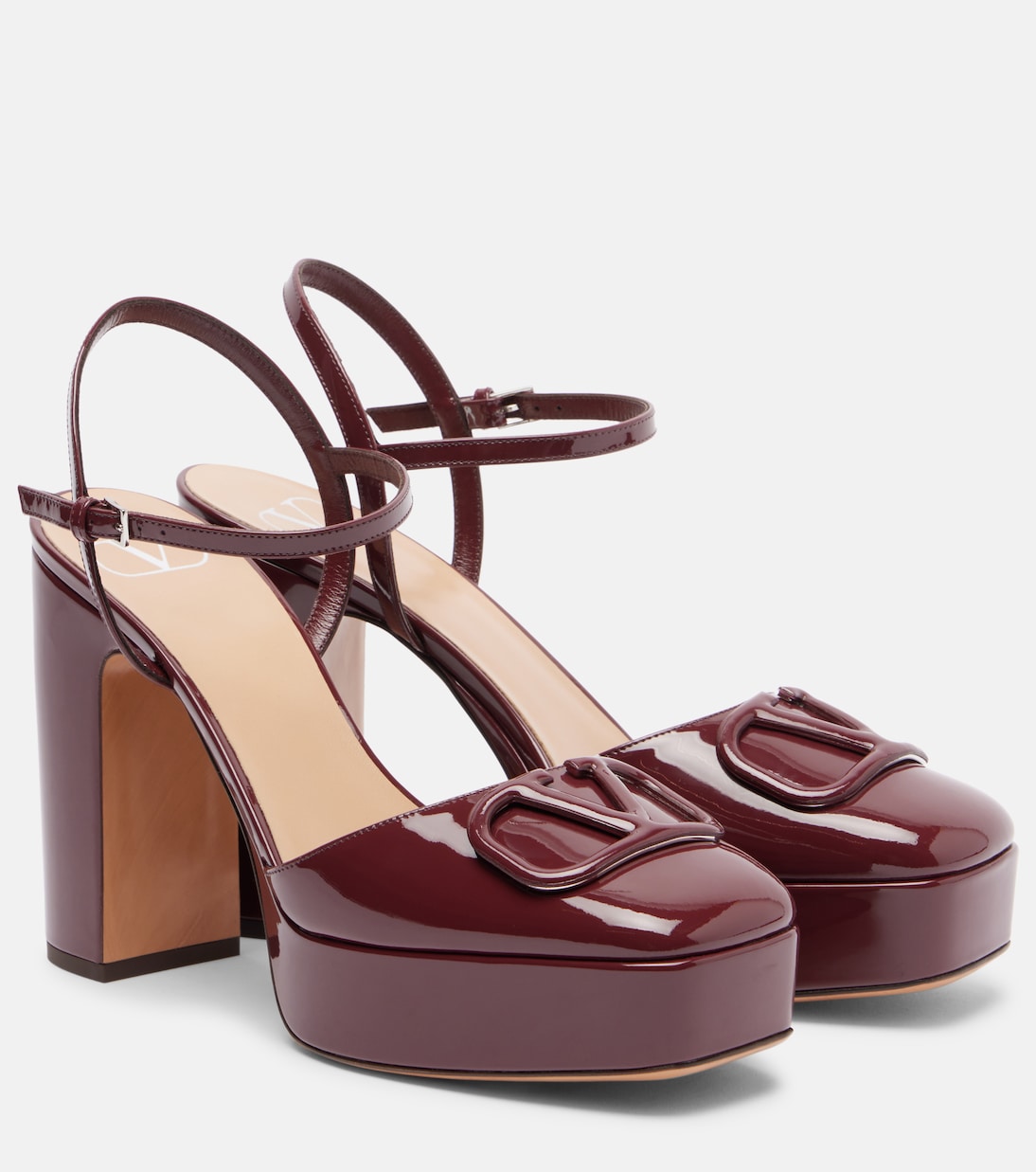 Лакированные туфли на платформе VLogo 115 Valentino Garavani, Rosewood