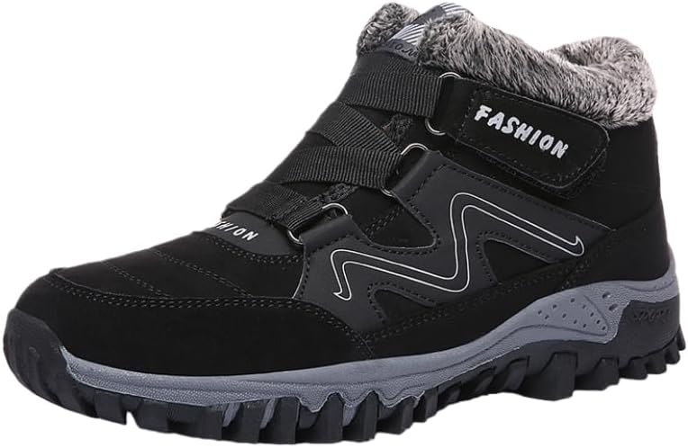 

Зимние мужские ботинки большого размера SPKFHD - утепленные хлопковые сапоги с противоскользящей подошвой, черный