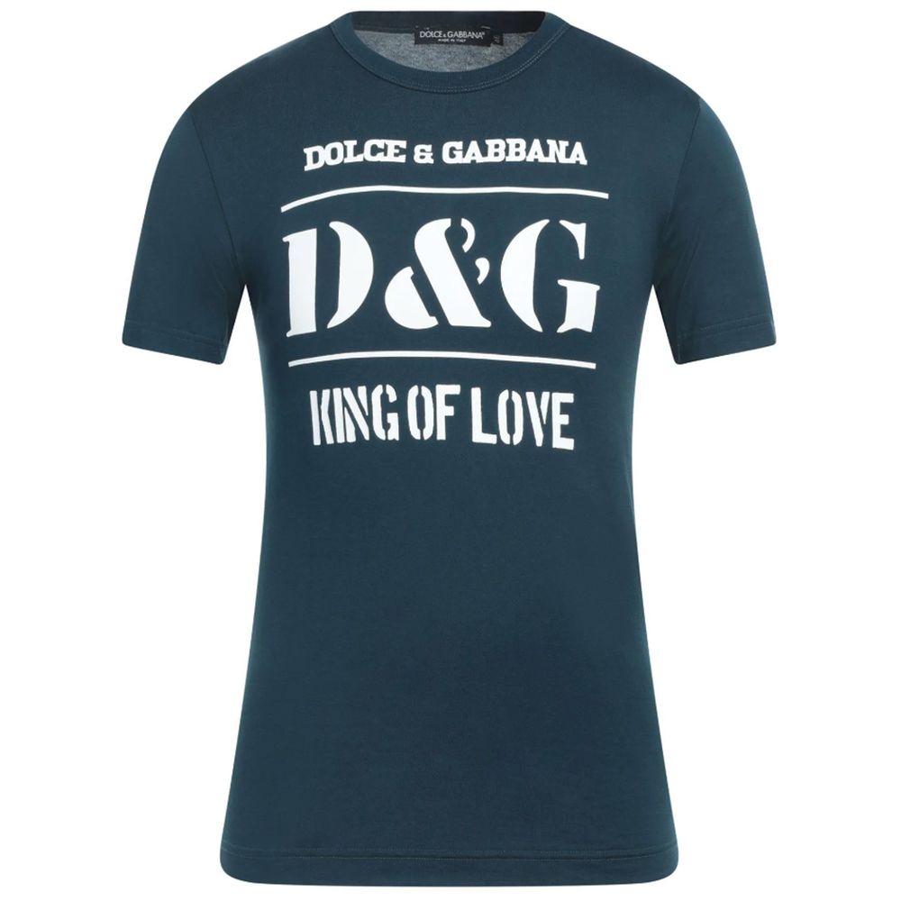

Синяя хлопковая футболка Dolce & Gabbana